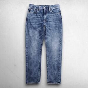Levis 522 Jeans Slim Taper Leather Patch Two-Tone Premium Men 30x32‎ Stonewash
